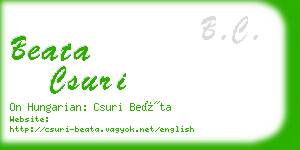 beata csuri business card